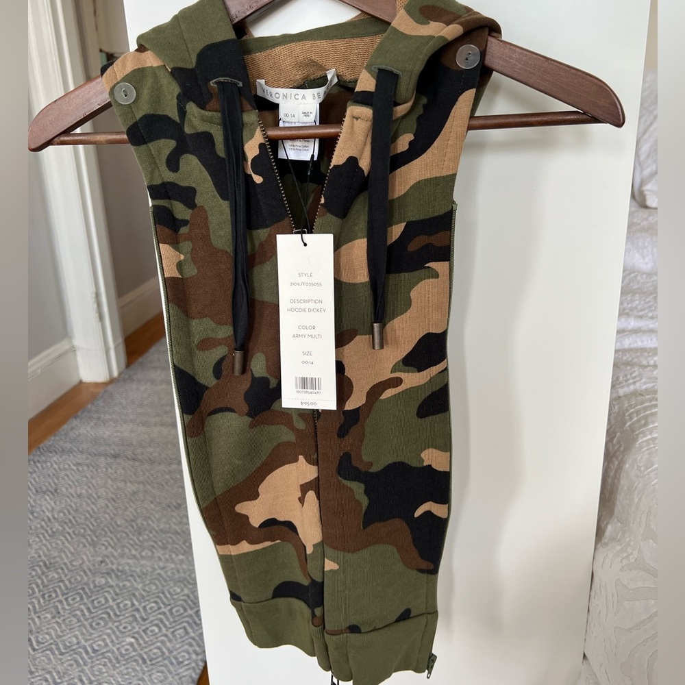 Veronica Beard Hooded Camouflage Dickey NWT